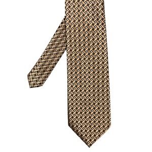 Laurant Bennet Gold Geometric Medallion Tie Mens OS Microfiber Woven Milano